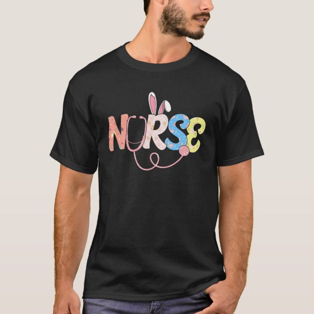 T-shirt Stethoscope Scrub Nurse Life Pâques Jour Mignonne  (Devant)