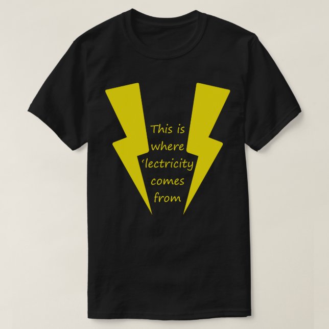 T-shirt Steve Stifler D'où vient la lectricité (Design devant)