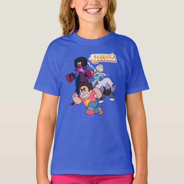 T-shirt Steven Universe | Crystal Gem Group Action (Devant)