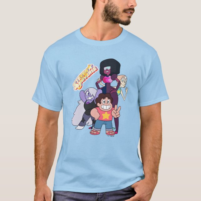 T-shirt Steven Universe | Pose du groupe Crystal Gem (Devant)