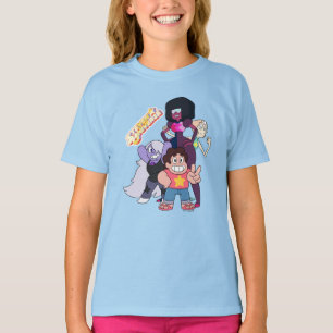 T-shirt Steven Universe   Pose du groupe Crystal Gem