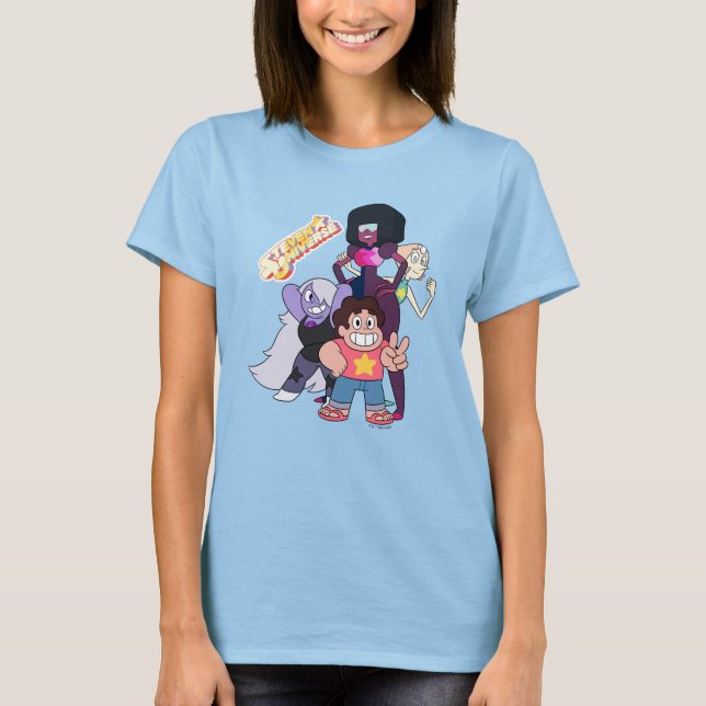 T-shirt Steven Universe | Pose du groupe Crystal Gem (Devant)