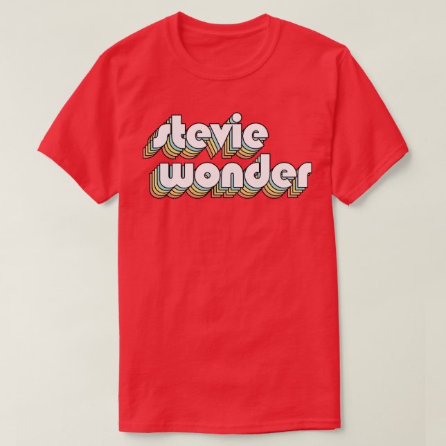 T-shirt Stevie Wonder Retro Rainbow Typographie style défr (Design devant)