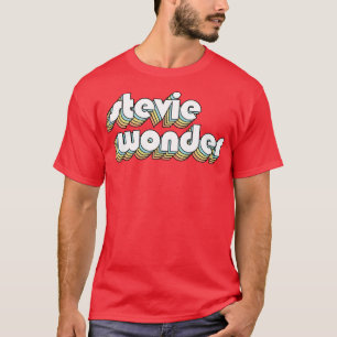 T-shirt Stevie Wonder Retro Rainbow Typographie style défr