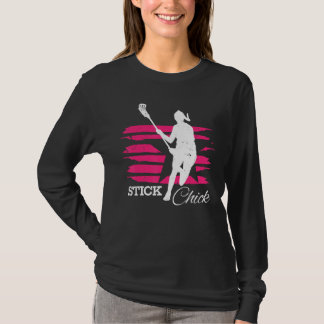 T-shirt Stick Chick Womens Lacrosse Chemise pour filles La