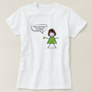 T-shirt Stick Girl Avec Mug De Café Vert