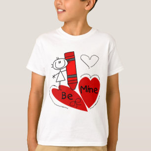 T-shirt Stick Girl Be Mine Valentine