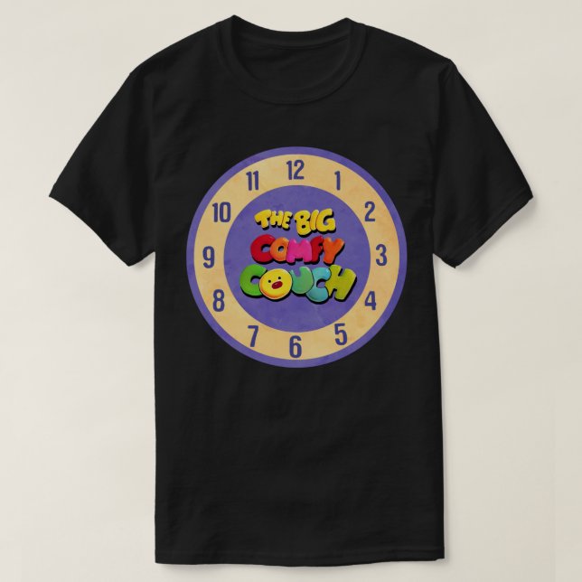 T-shirt Sticker à l'horloge du grand canapé confortable (Design devant)