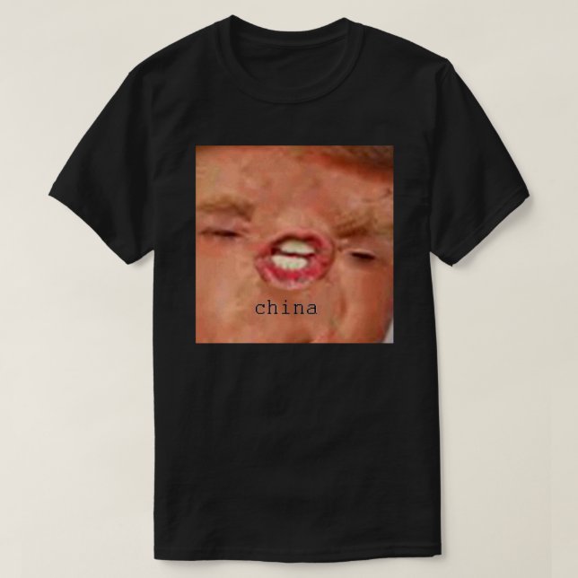T-shirt Sticker à mèmes chinois Donald Trump (Design devant)