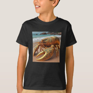 T-shirt Sticker de homard en or 3d