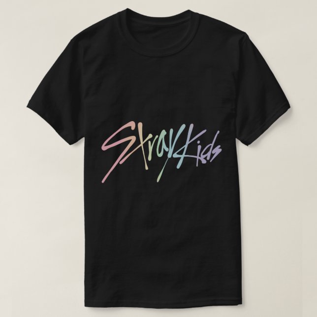 T-shirt Sticker de logo STRAY KIDS Pastel Rainbow (Design devant)