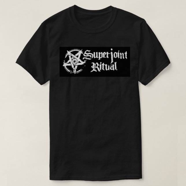 T-shirt Sticker du logo de bande rituelle superjoint (Design devant)