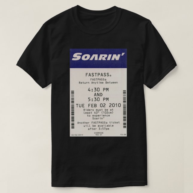 T-shirt Sticker Fastpass Epcot de Soarin (Design devant)
