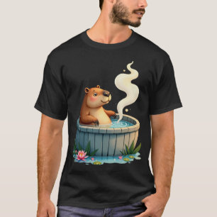 T-Shirt Sticker Kawaii Relaxation Baignoire Capyba