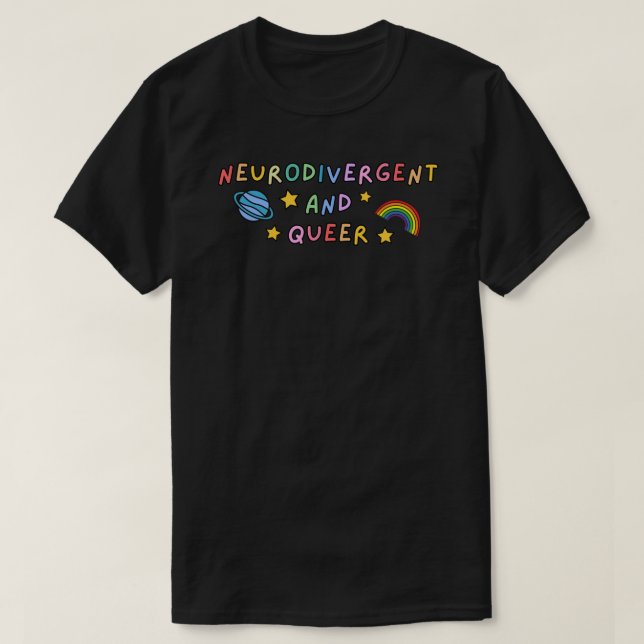 T-shirt Sticker Neurodivergent et Queer Rainbow (Design devant)
