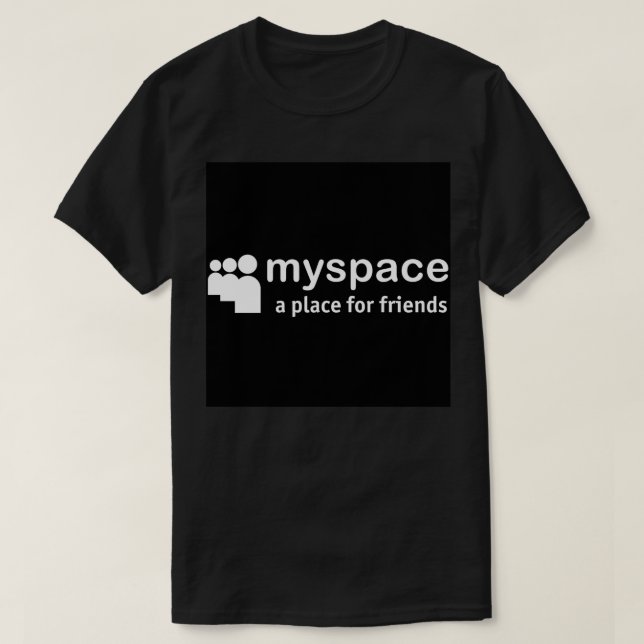T-shirt Sticker noir du logo Myspace (Design devant)
