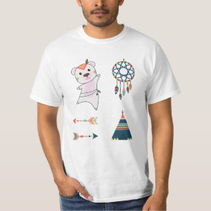 T-shirt Sticker Ours Polaire Indien Ensemble Rêveur Ours