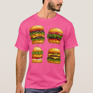 T-shirt Sticker Pack Fast Food Burger Hamburger Foodietoon