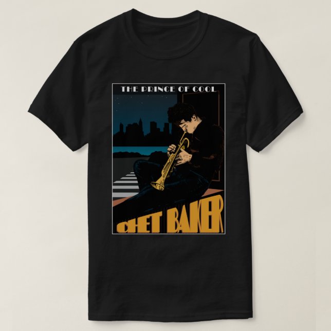 T-shirt Sticker Poster Chet Baker Jazz (Design devant)