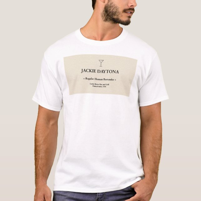 T-shirt Sticker pour barman humain régulier Jackie Daytona (Devant)