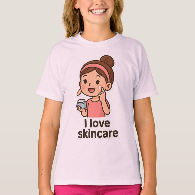 T-shirt Sticker pour fille de soins mignons - Caricature a (Devant)