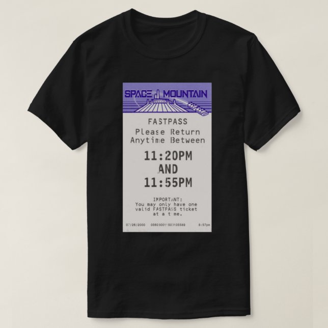 T-shirt Sticker Space Mountain Fastpass (Design devant)