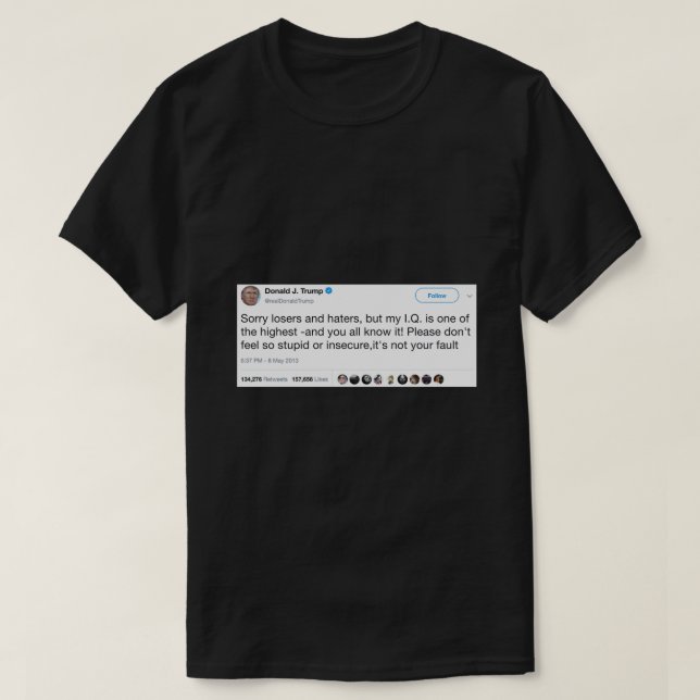 T-shirt Sticker Tweet haute QI Donald Trump.png (Design devant)