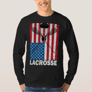 T-shirt Sticks de casque Lacrosse Drapeau Américain 4e O
