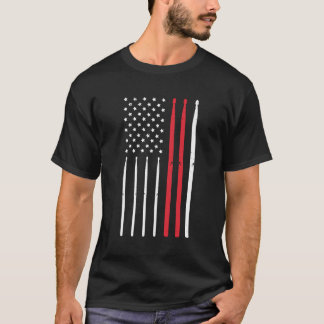 T-shirt Sticks de tambour américain Drapeau américain pour