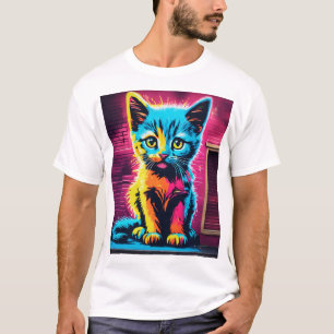 T-Shirt Sticky Kitty–Logo Graffiti Cursif Vibrant