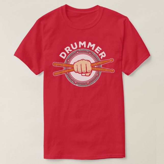 T-shirt Sticles à tambour à percussion Kit à tambour (Design devant)