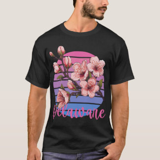 T-shirt Sticleur de fleurs de fleurs de l'État du Delaware
