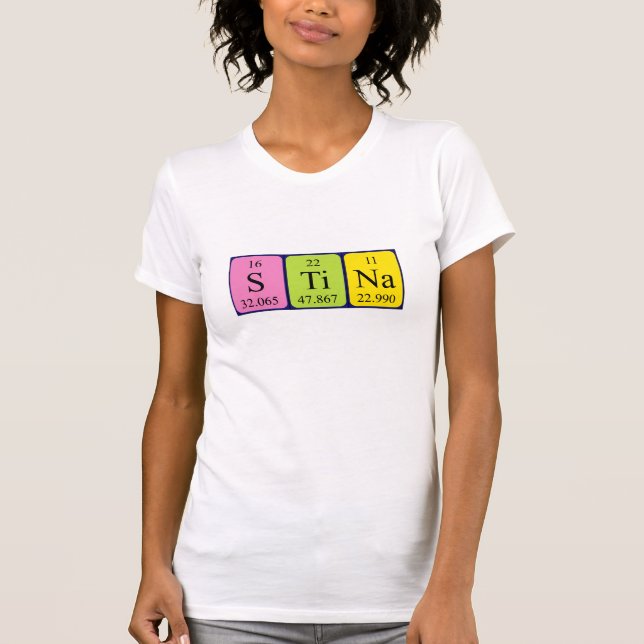 T-shirt Stina périodique nom de la table chemise (Devant)