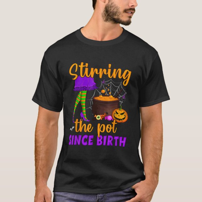 T-shirt Stirring Pot Depuis La Naissance Halloween Costume (Devant)