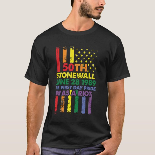 T-shirt Stonewall Riots 50ème LBGTQ Gay pride T Shirts Ame (Devant)
