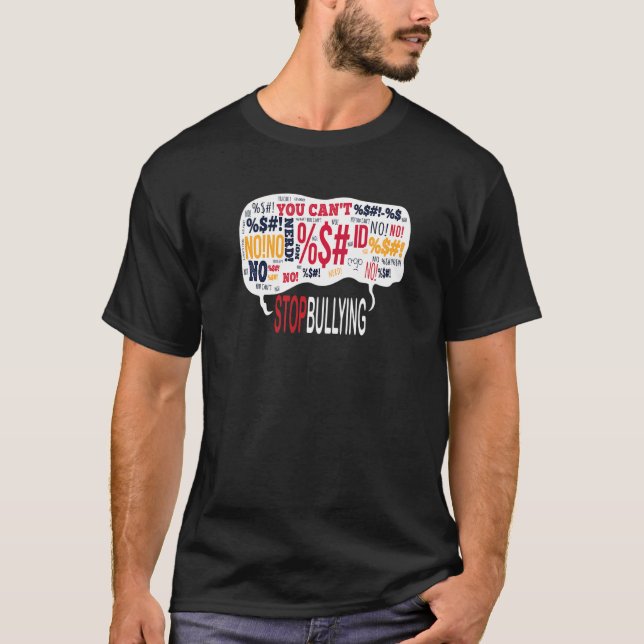T-shirt STOP Bullying Anti Bullying Orange  1 (Devant)