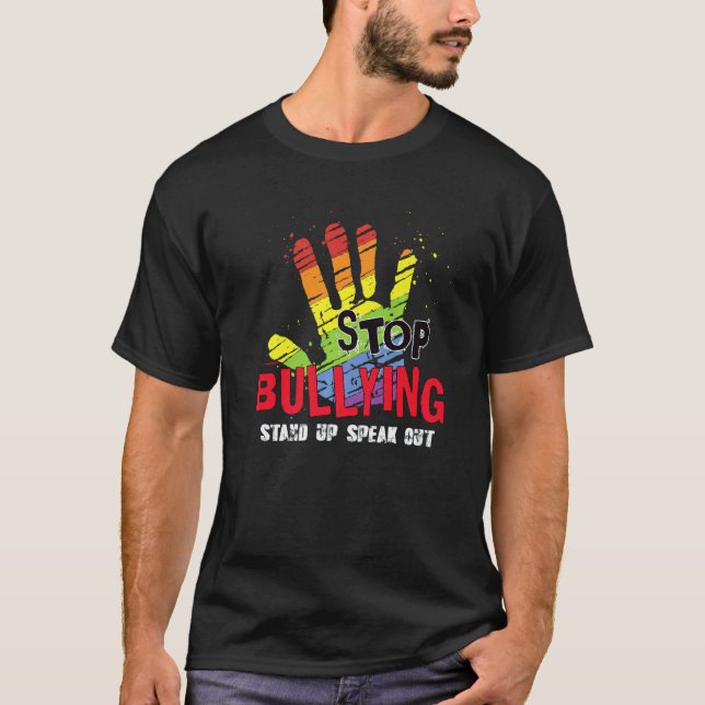 T-shirt Stop Bullying Hand Supporter Stand Up Speak Anti B (Devant)