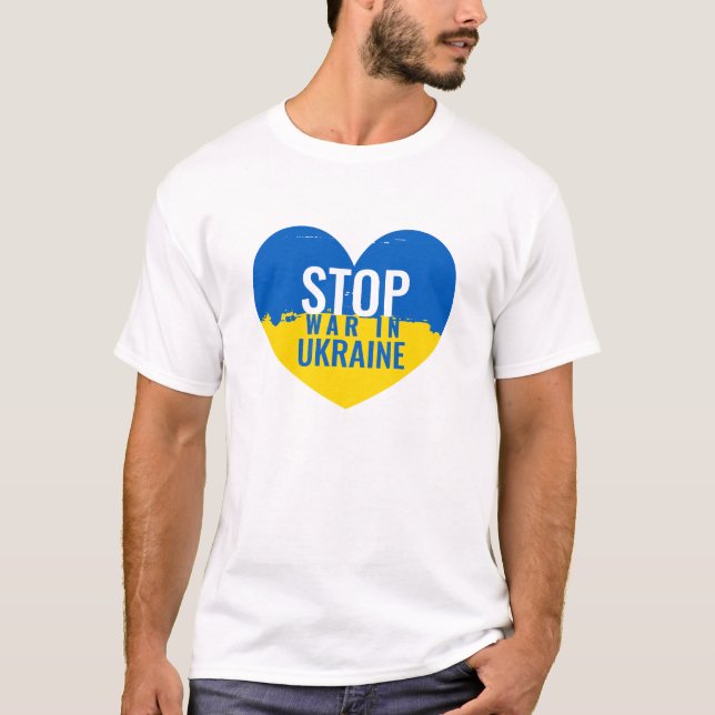 T-shirt Stop War in Ukraine. I support Ukraine. (Devant)