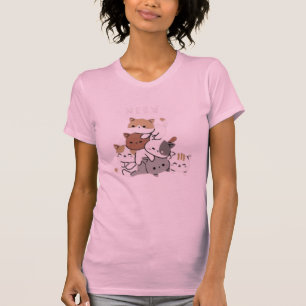 T-shirt "Stoppée de chats mignons 'Meow' Tee graphique pou