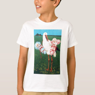 T-shirt STORE BABY SHOWER JUMEAU, Rose, Bleu Turquoise