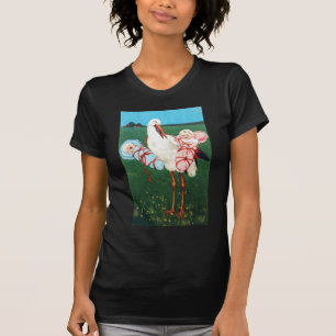 T-shirt STORE BABY SHOWER JUMEAU, Rose, Bleu Turquoise