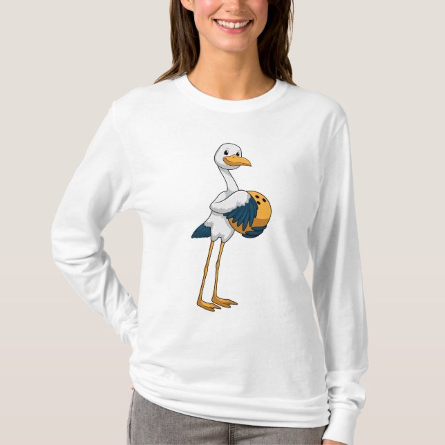 T-shirt Stork à Bowling avec Bowling ball (Devant)