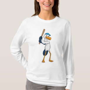 T-shirt Stork au baseball avec batte de baseball