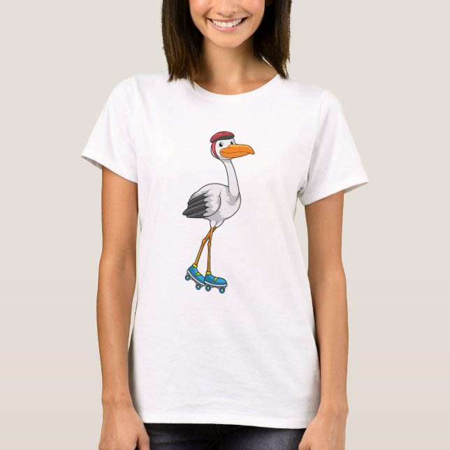 T-shirt Stork en Patinage en ligne avec Roller skates (Devant)