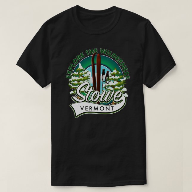 T-shirt Stowe Vermont découvre le ski Wilderness (Design devant)