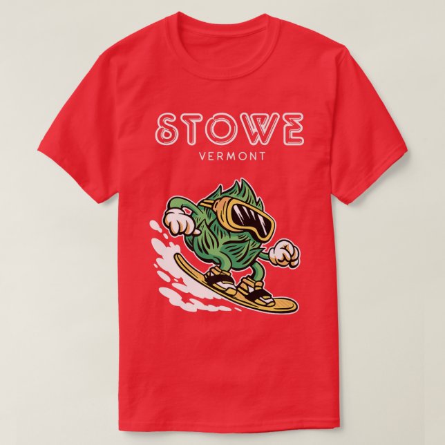 T-shirt Stowe Vermont Funny Snowboard Beer Hops (Design devant)
