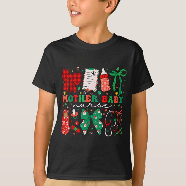 T-shirt Stpartum Xmas Coquette Mother Baby Nurse Christmas (Devant)