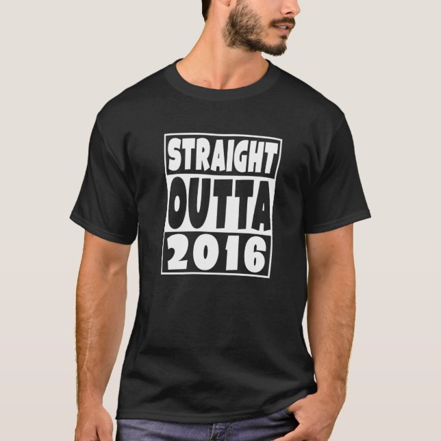 T-shirt Straight Outta 2016 Né en 2016 6 Ans 6ème B (Devant)