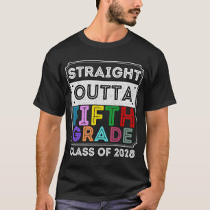 T-shirt Straight Outta 5e classe de grade de 2028 Graduati