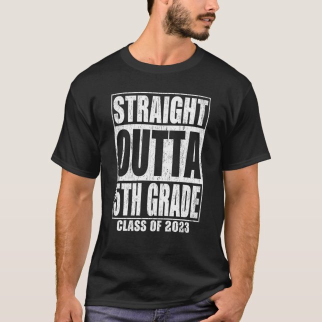T-shirt Straight Outta 5th Grade Graduation 2023 Fifth Gra (Devant)